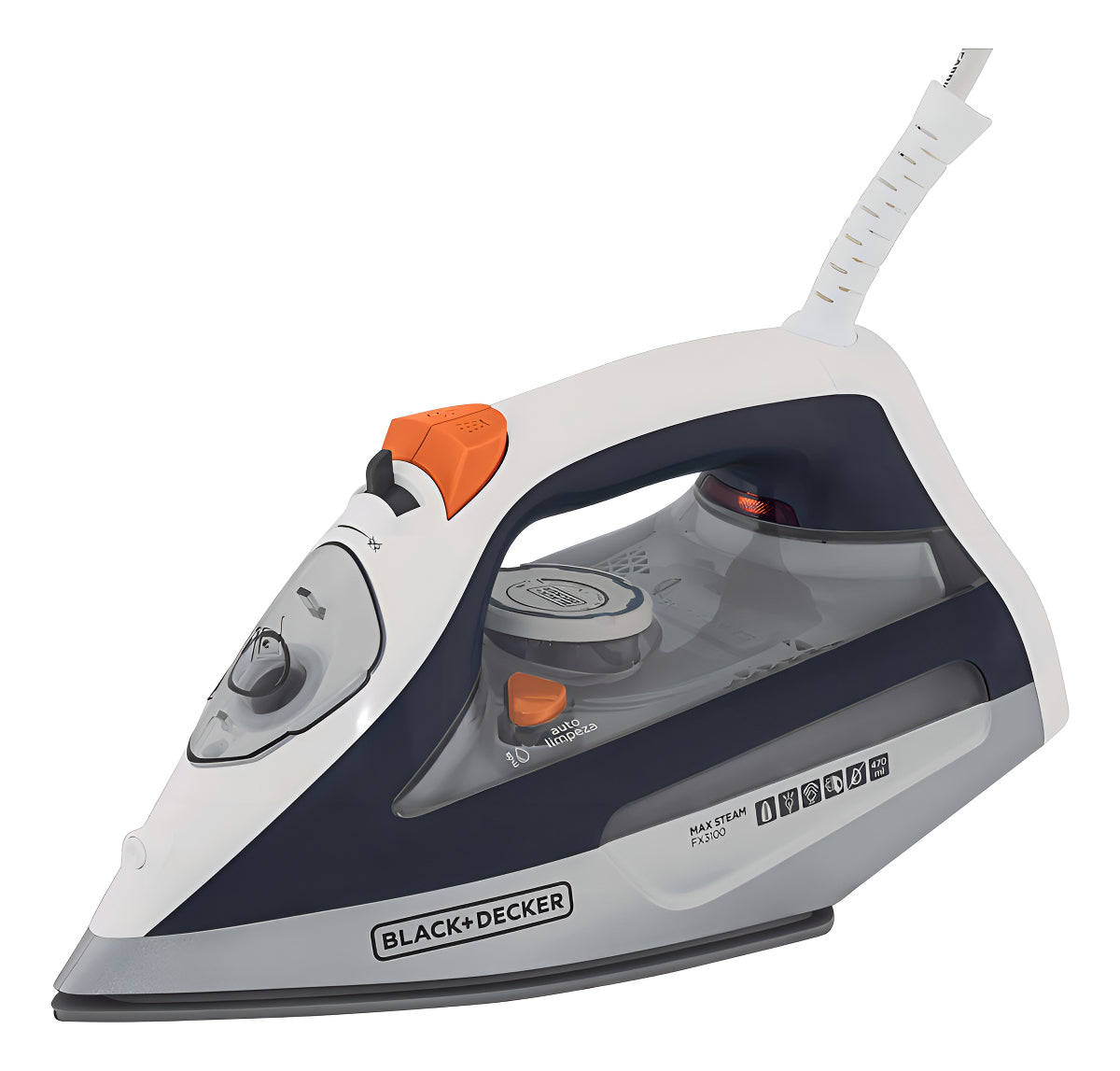 Ferro de passar a vapor FX3100 cor cinza com base antiaderente