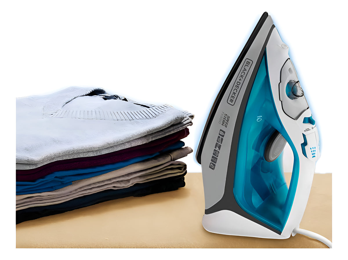 Ferro de Passar Roupa Modelo FX3060 Base Antiaderente Azul e Branco