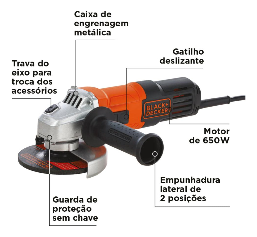 Esmerilhadeira Angular Modelo G650 Potência 650W