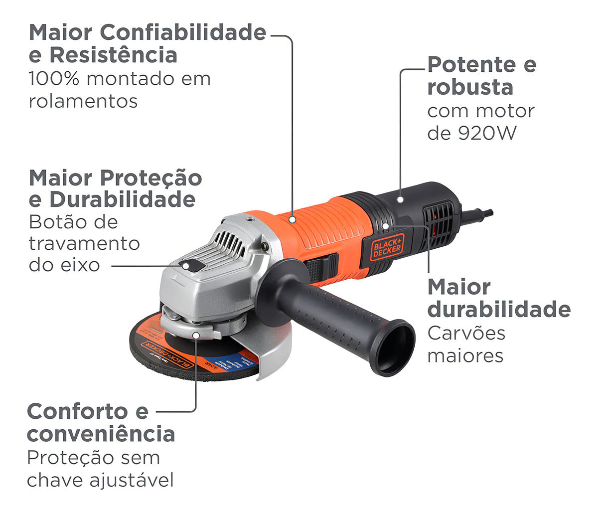 Esmerilhadeira Angular 115mm Modelo G720X Potência 920W